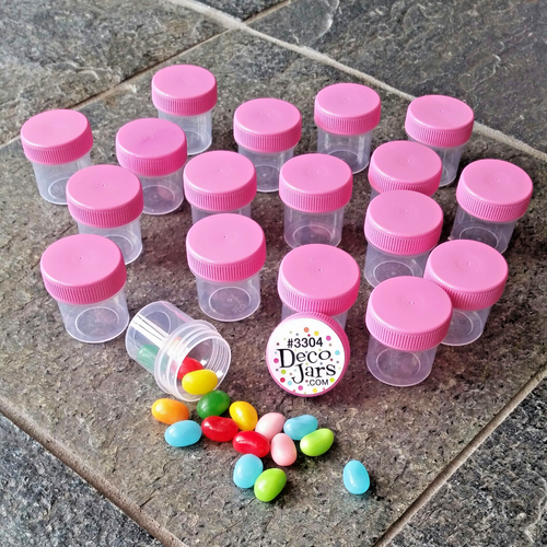 Set Of 10 Clear Plastic Pill Bottles With Black Screw Caps - 3814 Model, BPA Free