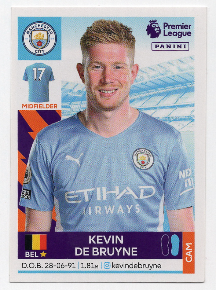391 Kevin De Bruyne Panini English Premier League 2021-2022