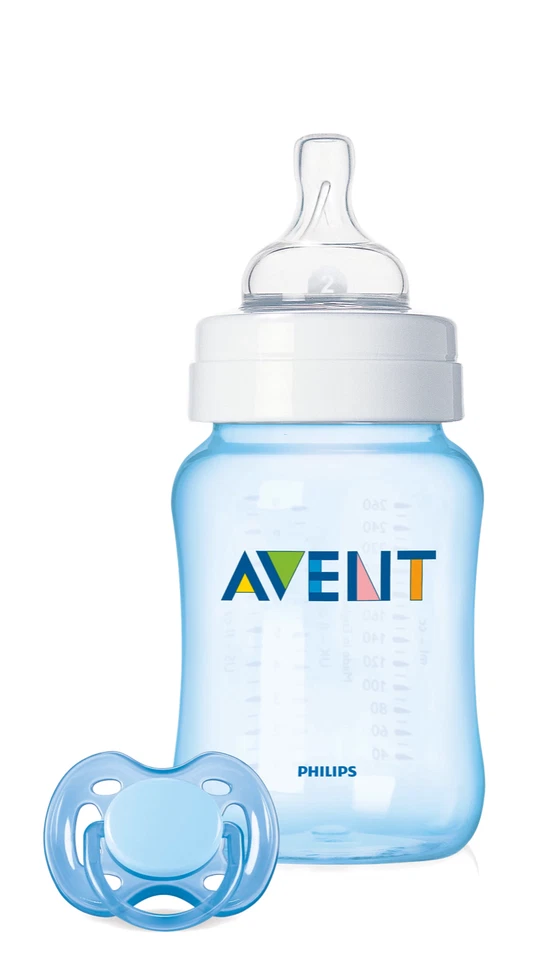 Avent Classic Baby Flaschen Set 5 x Babyflasche 260ml mit Sauger & 5 Schnuller - Bild 2 von 4