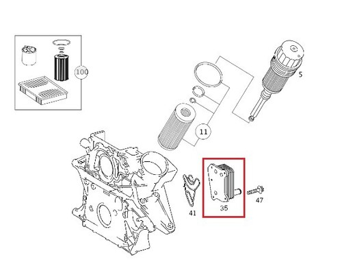MERCEDES DIESEL OM611 OM612 OM646 OM647 OE-Ölkühler - Bild 2 von 2
