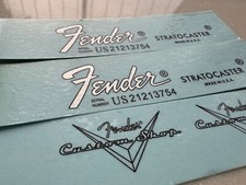 3Pcs FENDER STRATOCASTER Custom Shop Guitar Waterslide Transfer Headstock Decals