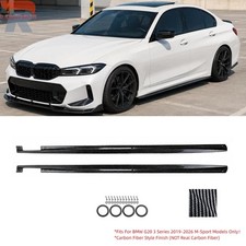 For Bmw G20 330i M340i 2019-2026 Cms Carbon Fiber Style Side Skirt Extension Kit For Bmw G20 330i M340i 2019-2026 Cms Carbon Fiber Style Side Skirt Extension Kit