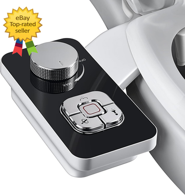 #ad Bidet Attachment Non Electric Cold Water Toilet Seat Dual Nozzle Pressure Black $40.10