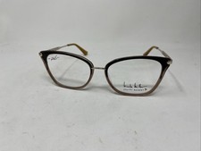 NICOLE MILLER EYEWEAR NICE C01 57-17-140 BROWN GOLD FLEX HINGE EYEGLASSES 6439