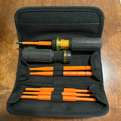 Klein Tools 32288 8-in-1 Insulated Screwdriver Set with Extra Handle