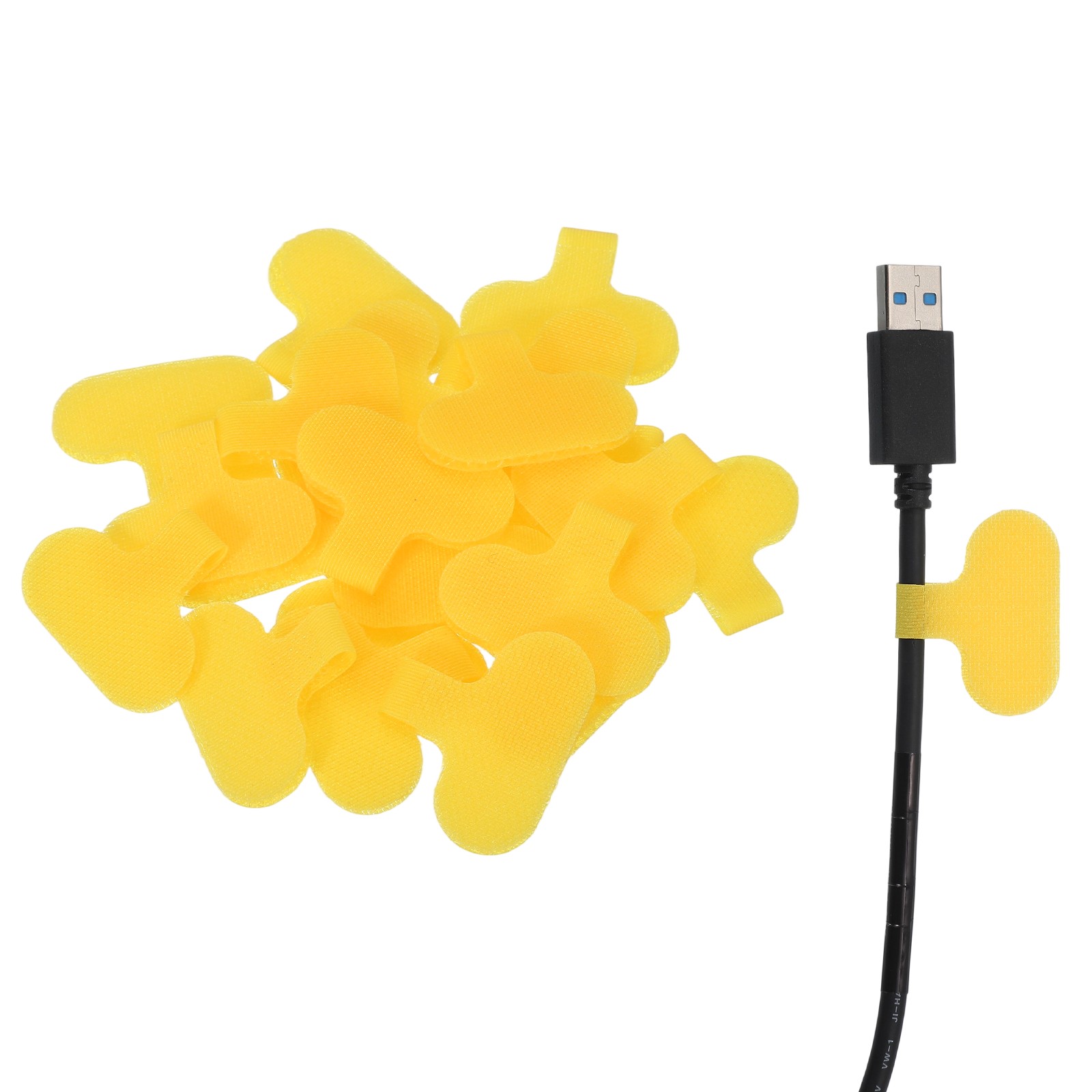 Cable Labels, 20Pcs Waterproof Cable Tag Writable Wire Labels, Yellow