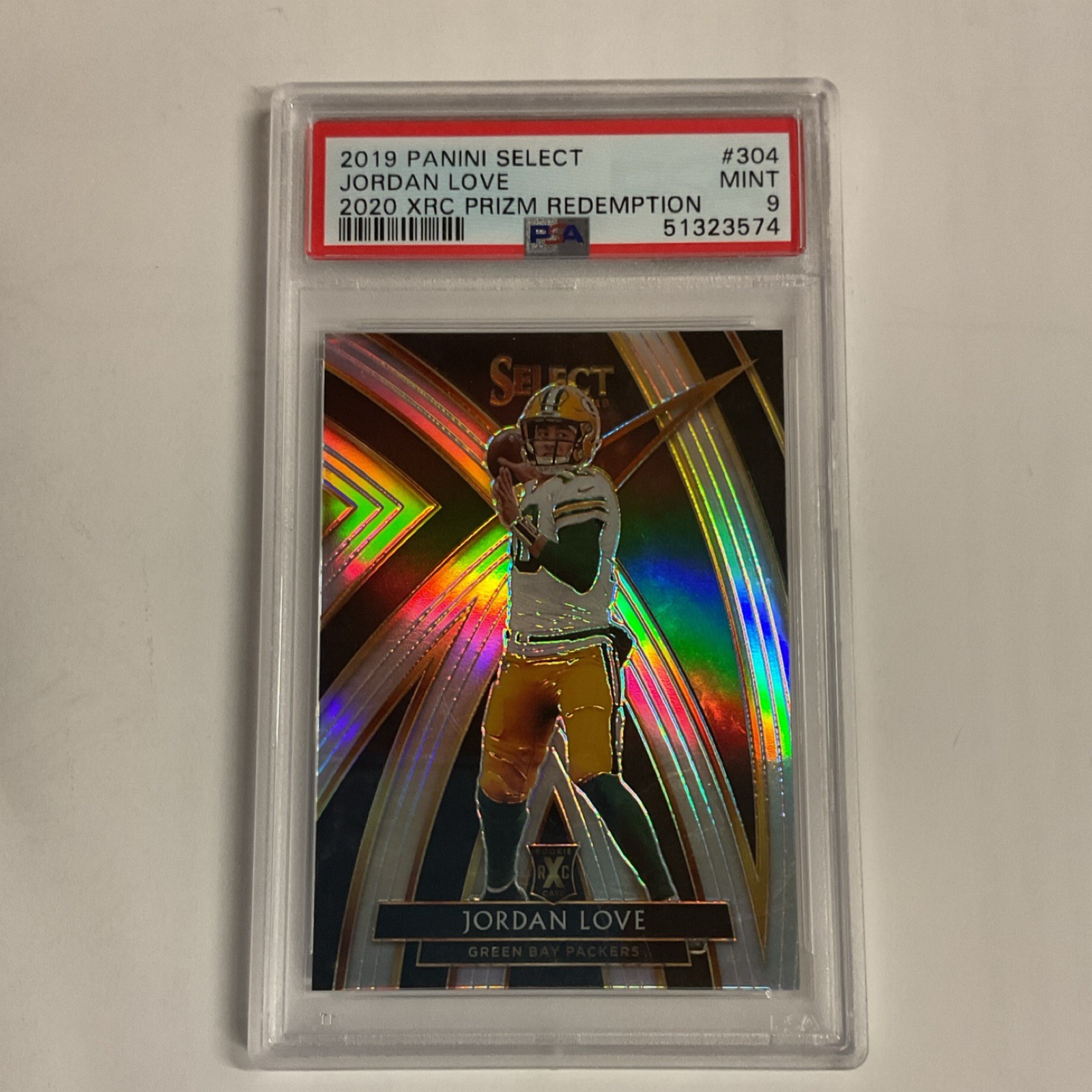 Panini 2019 Select 2020 XRC Prizm Redemption Jordan Love #304 Rookie PSA 9