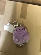 Gund Pusheen  3in. Plush Coin Purse, Keychain - Purple Pastel Tabby Cat NEW 