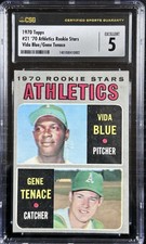 1970 Topps VIDA BLUE/ Gene Tenace #21 CSG/CGC 5 A’s Rookie Stars