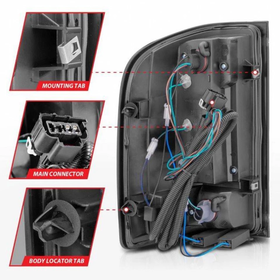 ANZO para Chevy Silverado 2500 HD 2007-2013 lanternas traseiras de LED com barra de luz preta - Imagem 3 de 4