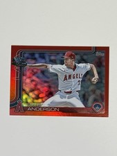 2025 Topps #606 Tyler Anderson RED FOIL SSP #'d 5/5 Angels Team Color Match