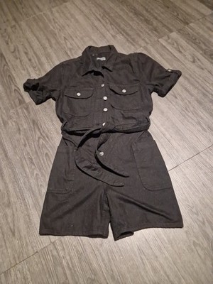 Black Cotton Shorts Jumper Suit Size 10 Matalan Excellent Condition