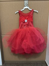 Curtain Call Costumes Girl's Medium Red Ballet Tutu w/Rhinestone Embellishment