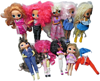 #ad LOL Surprise OMG Dolls Lot of 9 Fashion Dolls Mixed Tweens 1 with damaged feet $42.99
