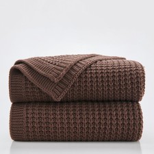 Brown Throw Blanket for Couch, Soft Chunky Cable Knit Throw Blanket, Fisherma...