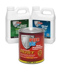 POR-15 Semi-Gloss Black Stop Rust Undercoating System, 3 Products, 32 fluid o...