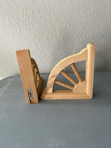 2 Wood Shelf Corner Brackets 7x7x1.5" Spindle Wooden Corbel Gingerbread Trim