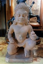 Figer� Of Cambodian Khmer  Dvarapala GUARDIAN FIGURE DEPICTING A YAKSHA KOH KER 