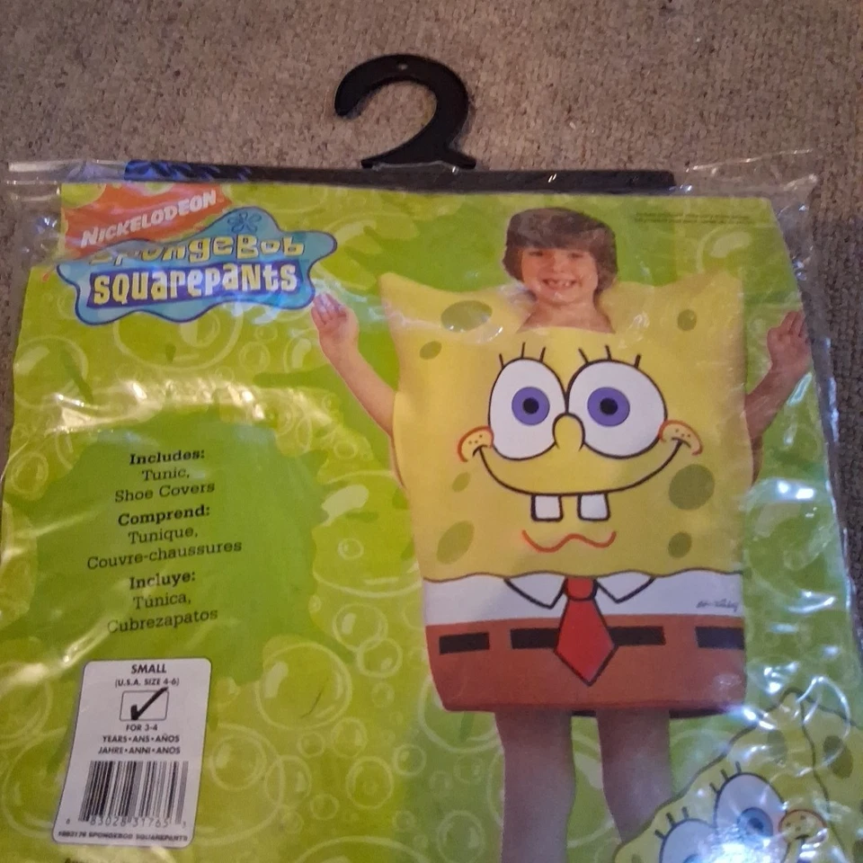 Bob Esponja Pantalones Cuadrados Disfraz Niño Niños Pequeño 4-6 Fiestas Halloween NUEVO 2012 Foto 2 de 4