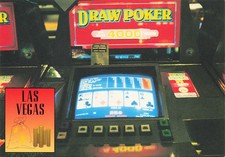 Las Vegas Nevada Draw Poker Machine Vintage Continental Postcard Unposted
