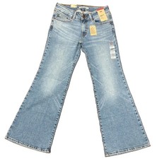 Levi's 726 Flare Jeans Superlow Flare Women's 27x30 Light Wash Stretch Low Rise