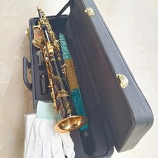 Sax Soprano Saxophone S-901 Bb music Black gold with case mouthpieces, free ship