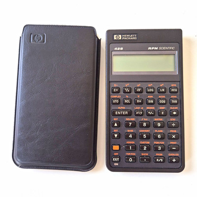 Hewlett Packard HP 42S RPN Rechner LCD schwarz mit Tasche