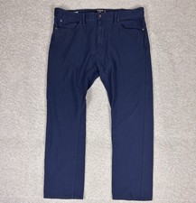 Dockers Men  s Slim Fit Navy Stretch Twill Pants 38x30 Water Less