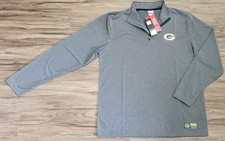 Mens NWT Green Bay Packers 1/4 Zip Gray Pullover NFL Team Apparel Ultra Game XL