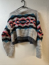 Free People Cropped Sweater Size Small Multi Color