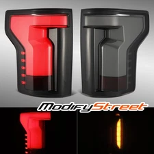 For 2015-2020 Ford F150 OEM Rear Brake Parking Red Tail Lights Pair Black Smoke