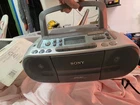 Vtg Sony CFD-S01 CD Radio Cassette Boombox Mega Bass CD-R RW Audio Portable Work