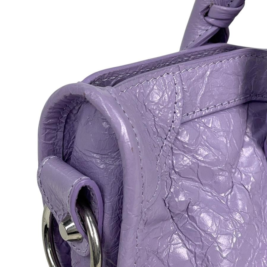 BALENCIAGA Le City Handbag 2-Way Shoulder Bag Leather Purple 797789 #BS397 thumbnail 8