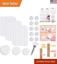 100 Elegant White Screw Covers & 580 Self-Adhesive Stickers for Home Furniture