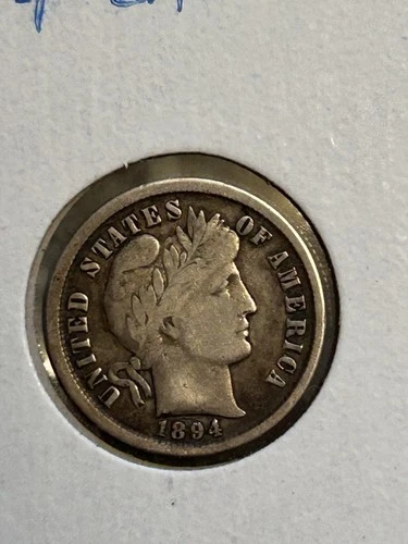 1894 barber dime F-VF