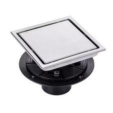 6 In. X 6 In. Stainless Steel Square Tile-In Shower Drain in Brushed Nickel