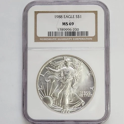 1988 Silver Eagle NGC MS69