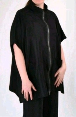 Bryn Walker Pip Poncho Wool Blend Oversized Fleece Grunge Pockets Size XXS Brown