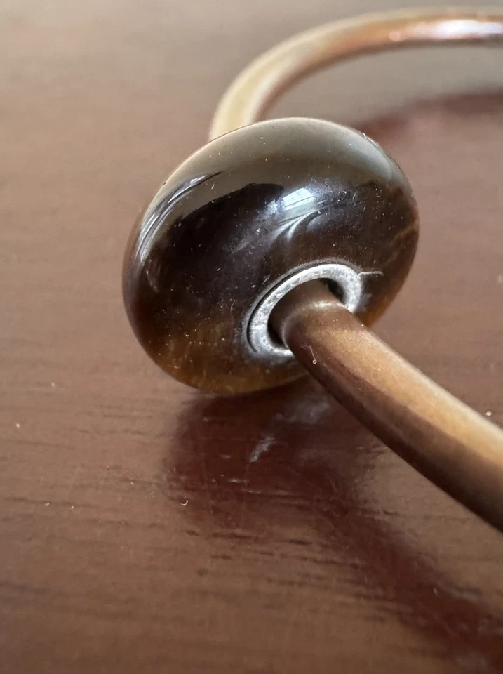 TROLLBEADS Cuentas de Cuarzo Ojo de Tigre LAA 925S Auténticas Piedras Preciosas Antiguas Llamativas Delgadas Foto 2 de 4