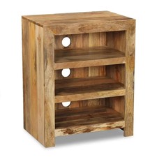 SOLID MANGO WOOD LIGHT DAKOTA 60CM Hi-FI UNIT