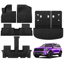 TSLDRV Floor Mats for Kia Telluride 7 Seat 2025-2020 Full Set All Weather Flo...