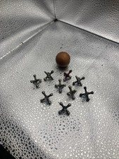 Vintage Metal Jacks set of 9 Metal Jax and Ball