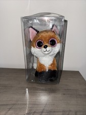 TY Beanie Boos - SLICK the Brown Fox (Glitter Eyes) (Medium - 9 inch) -MWMTs Boo
