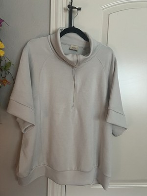 Elie Tahari Top NWT Women s 3X Soft SS Zip Cowl Neck Shirt