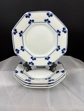 Set of 4 Fitz and Floyd Vintage 1978 'Allegro' in Glaze Blue 5 3/4" Saucers HTF