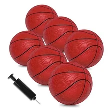 6" Mini Basketballs, 6 Pack Small Basketballs for Kids Medium-6 PACK Brown