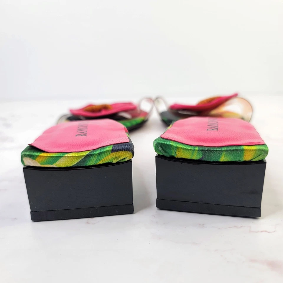 Sandalia Ramon Tenza Slide Multicolor Floral Rosa Cuero Anthurium Foto 4 de 4