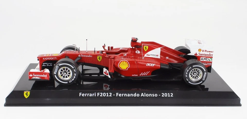 MODELLINO AUTO STATICO FERRARI F1 F2012 2012 FERNANDO ALONSO VETRINA SCALA 1/24 - Immagine 4 di 4