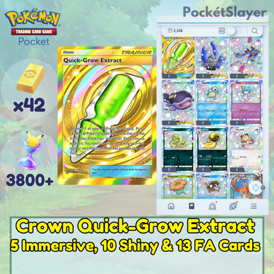 Pokemon TCG (Trading Card Game) Pocket Crown Quick Grow Extract | 3800+ HG 