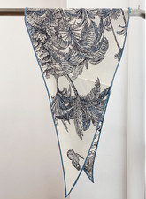 70 Cashmere 30 Silk Scarf Bandana leaf Print Neckerchief Shawl 130X45cm Wrap